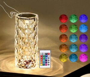 Diamond Rose Crystal Lamp 16 Color Changing