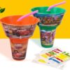 2 In 1 Snack Tub With Straw Glass